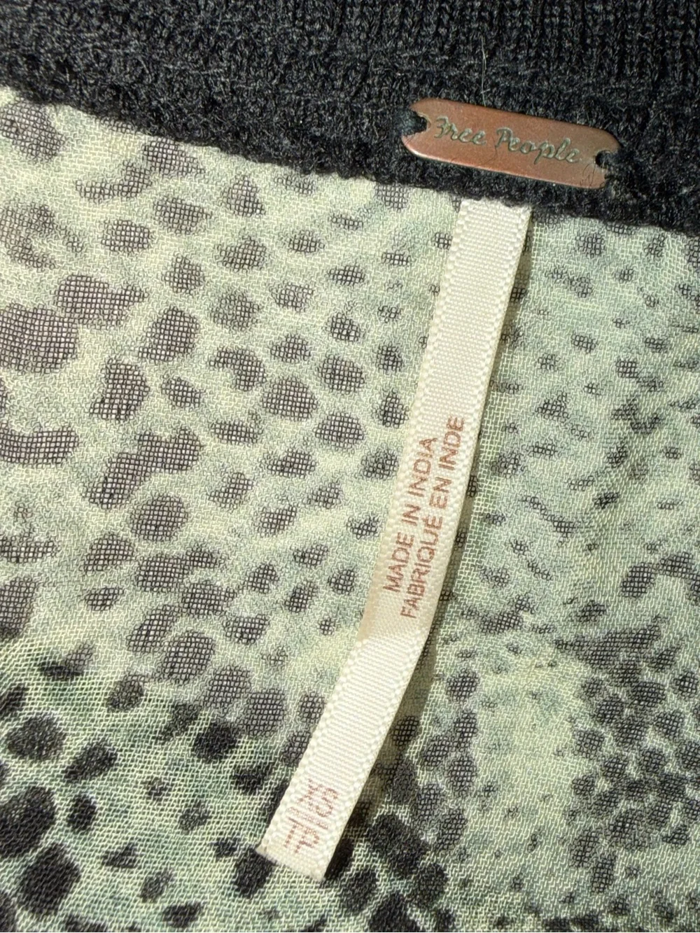 Free People Black and Green Sheer Snakeskin Lori Bomber Jacket with‎ Knit Trim